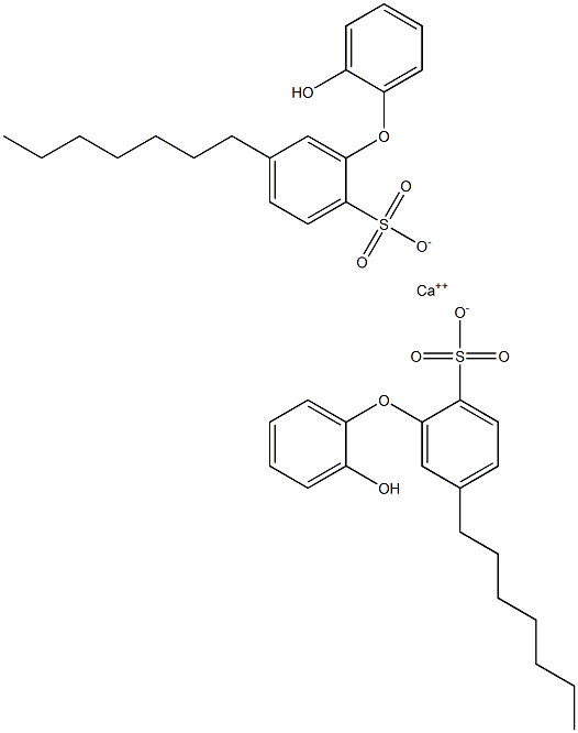 Bis(2'-hydroxy-5-heptyl[oxybisbenzene]-2-sulfonic acid)calcium salt Struktur