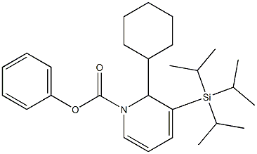 1,2-Dihydro-2-cyclohexyl-3-(triisopropylsilyl)pyridine-1-carboxylic acid phenyl ester Struktur