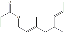 Propionic acid 3,5-dimethyl-2,6-octadienyl ester Struktur