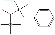 N-(Benzyl)-N-ethyl-N-methyl-1-trimethylsilylethanaminium Struktur