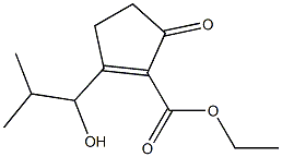 5-Oxo-2-(1-hydroxy-2-methylpropyl)-1-cyclopentene-1-carboxylic acid ethyl ester Struktur