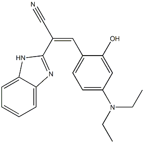 2-(1H-Benzimidazol-2-yl)-3-[2-hydroxy-4-(diethylamino)phenyl]acrylonitrile Struktur