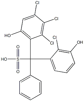 (2-Chloro-3-hydroxyphenyl)(2,3,4-trichloro-6-hydroxyphenyl)phenylmethanesulfonic acid Struktur