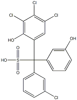 (3-Chlorophenyl)(3,4,5-trichloro-2-hydroxyphenyl)(3-hydroxyphenyl)methanesulfonic acid Struktur