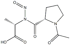 N-Nitroso-N-(N-acetyl-L-prolyl)-L-alanine Struktur