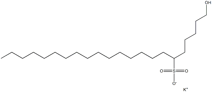 1-Hydroxydocosane-6-sulfonic acid potassium salt Struktur