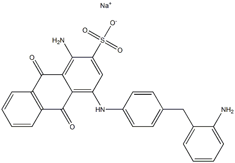 1-Amino-4-[p-(o-aminobenzyl)anilino]-9,10-dioxo-9,10-dihydro-2-anthracenesulfonic acid sodium salt Struktur