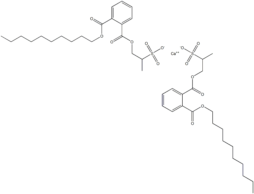 Bis[1-[(2-decyloxycarbonylphenyl)carbonyloxy]propane-2-sulfonic acid]calcium salt Struktur