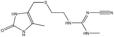 1,3-Dihydro-4-[[2-(2-cyano-3-methylguanidino)ethyl]thiomethyl]-5-methyl-2H-imidazol-2-one Struktur