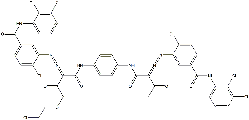 3,3'-[2-[(2-Chloroethyl)oxy]-1,4-phenylenebis[iminocarbonyl(acetylmethylene)azo]]bis[N-(2,3-dichlorophenyl)-4-chlorobenzamide] Struktur