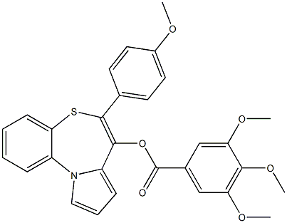 3,4,5-Trimethoxybenzoic acid [6-(4-methoxyphenyl)pyrrolo[2,1-d][1,5]benzothiazepin-7-yl] ester Struktur