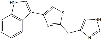 3-(2-(1H-イミダゾール-4-イルメチル)-4-チアゾリル)-1H-インドール 化學(xué)構(gòu)造式