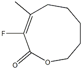 (E)-3-Fluoro-4-methyl-1-oxacyclonona-3-en-2-one Struktur