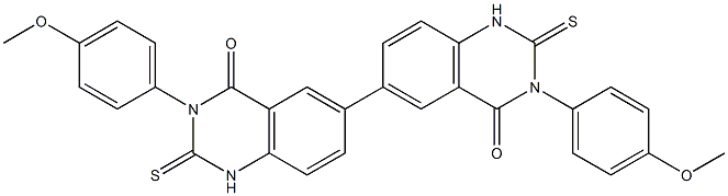 1,1',2,2'-Tetrahydro-3,3'-bis(4-methoxyphenyl)-2,2'-dithioxo[6,6'-biquinazoline]-4,4'(3H,3'H)-dione Struktur