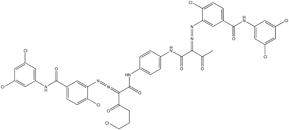 3,3'-[2-(2-Chloroethyl)-1,4-phenylenebis[iminocarbonyl(acetylmethylene)azo]]bis[N-(3,5-dichlorophenyl)-4-chlorobenzamide] Struktur