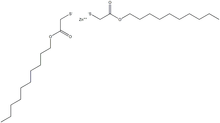 Zinc bis[(decyloxycarbonyl)methanethiolate] Struktur