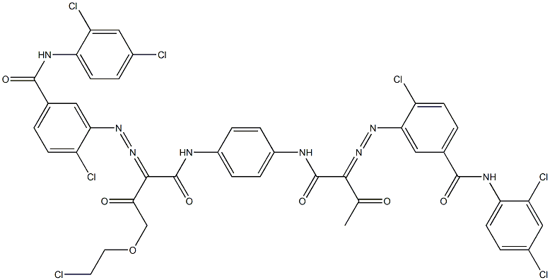 3,3'-[2-[(2-Chloroethyl)oxy]-1,4-phenylenebis[iminocarbonyl(acetylmethylene)azo]]bis[N-(2,4-dichlorophenyl)-4-chlorobenzamide] Struktur