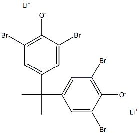 Dilithium 4,4'-(1-methylethylidene)bis(2,6-dibromophenolate) Struktur