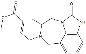 (E)-4-[(1,2,4,5,6,7-Hexahydro-5-methyl-2-oxoimidazo[4,5,1-jk][1,4]benzodiazepin)-6-yl]-2-butenoic acid methyl ester Struktur