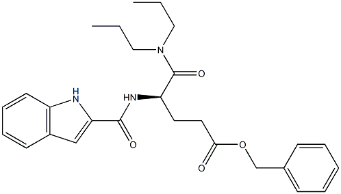 (R)-5-(Dipropylamino)-4-[((1H-indol-2-yl)carbonyl)amino]-5-oxopentanoic acid benzyl ester Struktur