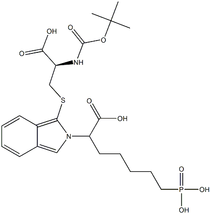 S-[2-(6-Phosphono-1-carboxyhexyl)-2H-isoindol-1-yl]-N-[(tert-butyloxy)carbonyl]-L-cysteine Struktur