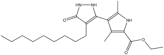 3,5-Dimethyl-4-(4-nonyl-5-oxo-3-pyrazolin-3-yl)-1H-pyrrole-2-carboxylic acid ethyl ester Struktur