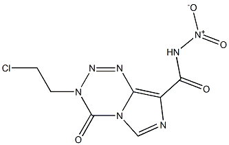 3-(2-Chloroethyl)-3,4-dihydro-4-oxo-N-nitroimidazo[5,1-d]-1,2,3,5-tetrazine-8-carboxamide Struktur