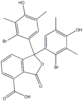 1,1-Bis(2-bromo-4-hydroxy-3,5-dimethylphenyl)-1,3-dihydro-3-oxoisobenzofuran-4-carboxylic acid Struktur