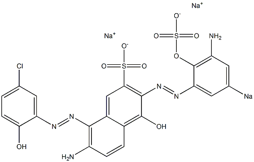 7-Amino-3-[(3-amino-2-hydroxy-5-sodiosulfophenyl)azo]-8-[(5-chloro-2-hydroxyphenyl)azo]-4-hydroxynaphthalene-2-sulfonic acid sodium salt Struktur