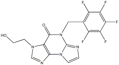 3-(2-Hydroxyethyl)-5-(2,3,4,5,6-pentafluorobenzyl)-3H-imidazo[2,1-b]purin-4(5H)-one Struktur