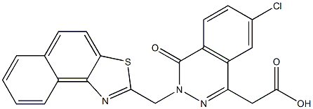 3,4-Dihydro-7-chloro-3-(naphtho[1,2-d]thiazol-2-ylmethyl)-4-oxophthalazine-1-acetic acid Struktur