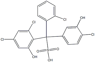 (2-Chlorophenyl)(4-chloro-3-hydroxyphenyl)(2,4-dichloro-6-hydroxyphenyl)methanesulfonic acid Struktur