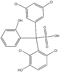 (3,5-Dichlorophenyl)(2,6-dichloro-3-hydroxyphenyl)(2-hydroxyphenyl)methanesulfonic acid Struktur