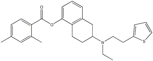 2,4-Dimethylbenzoic acid 2-[ethyl[2-(2-thienyl)ethyl]amino]tetralin-5-yl ester Struktur