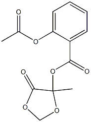 2-Acetoxybenzoic acid 5-methyl-4-oxo-1,3-dioxolan-5-yl ester Struktur