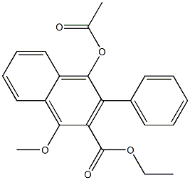 1-Acetoxy-2-phenyl-3-(ethoxycarbonyl)-4-methoxynaphthalene Struktur