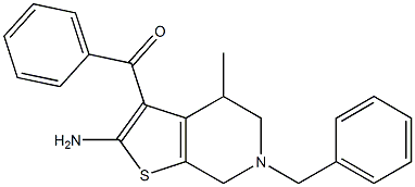 2-Amino-3-benzoyl-4,5,6,7-tetrahydro-4-methyl-6-benzylthieno[2,3-c]pyridine Struktur