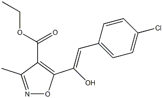 3-Methyl-5-(1-hydroxy-2-(4-chlorophenyl)ethenyl)isoxazole-4-carboxylic acid ethyl ester Struktur