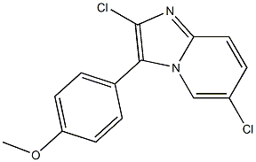 2,6-Dichloro-3-(p-methoxyphenyl)imidazo[1,2-a]pyridine Struktur