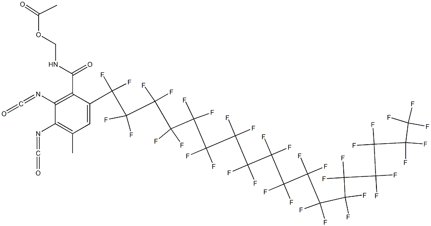N-(Acetyloxymethyl)-2-(heptatriacontafluorooctadecyl)-5,6-diisocyanato-4-methylbenzamide Struktur