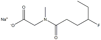 N-(4-Fluorohexanoyl)-N-methylglycine sodium salt Struktur