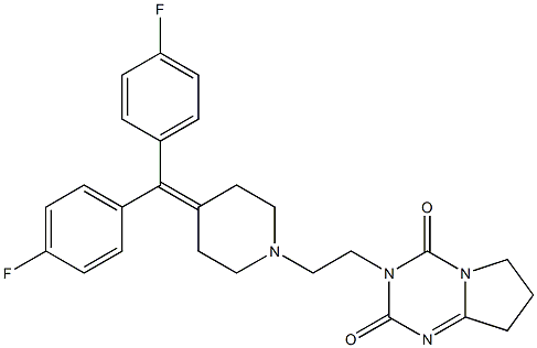 3-[2-[4-[Bis(4-fluorophenyl)methylene]-1-piperidinyl]ethyl]-7,8-dihydropyrrolo[1,2-a]-1,3,5-triazine-2,4(3H,6H)-dione Struktur