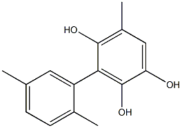 5-Methyl-3-(2,5-dimethylphenyl)benzene-1,2,4-triol Struktur