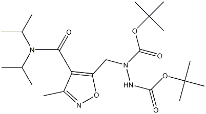 1-[[3-Methyl-4-[(diisopropylamino)carbonyl]isoxazol-5-yl]methyl]-1,2-hydrazinedicarboxylic acid ditert-butyl ester Struktur