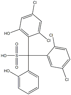 (2,5-Dichlorophenyl)(2,4-dichloro-6-hydroxyphenyl)(2-hydroxyphenyl)methanesulfonic acid Struktur