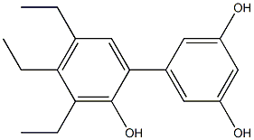 3',4',5'-Triethyl-1,1'-biphenyl-2',3,5-triol Struktur