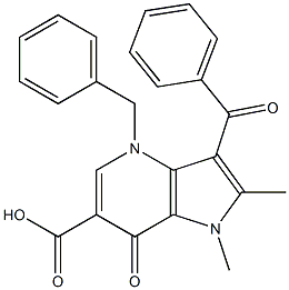 3-Benzoyl-4,7-dihydro-4-benzyl-1,2-dimethyl-7-oxo-1H-pyrrolo[3,2-b]pyridine-6-carboxylic acid Struktur