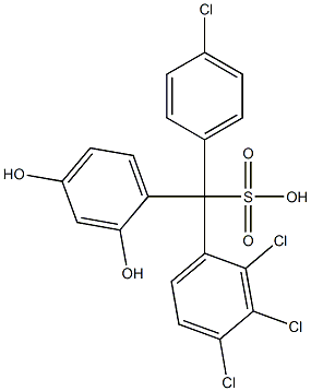 (4-Chlorophenyl)(2,3,4-trichlorophenyl)(2,4-dihydroxyphenyl)methanesulfonic acid Struktur