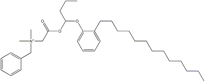 N,N-Dimethyl-N-benzyl-N-[[[1-(2-tridecylphenyloxy)butyl]oxycarbonyl]methyl]aminium Struktur