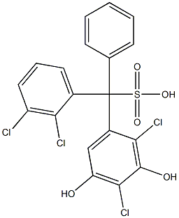 (2,3-Dichlorophenyl)(2,4-dichloro-3,5-dihydroxyphenyl)phenylmethanesulfonic acid Struktur